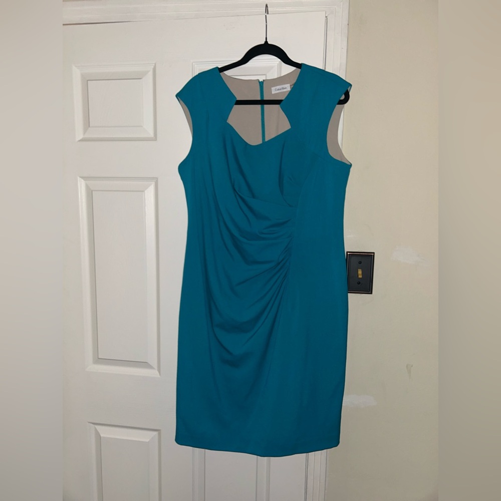 Calvin Klein Turquoise Midi Dress